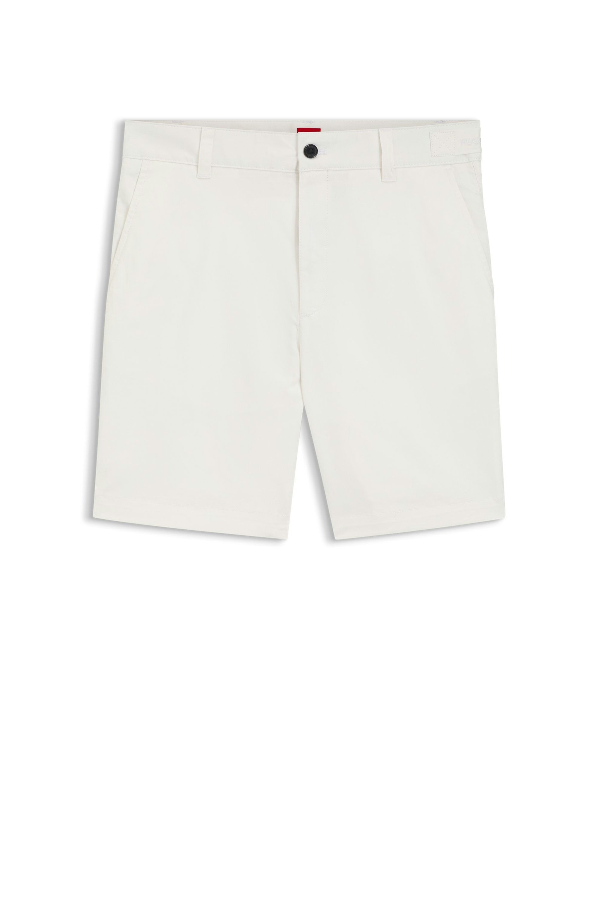 Šortky slim fit z mercerované strečové bavlny - Natural