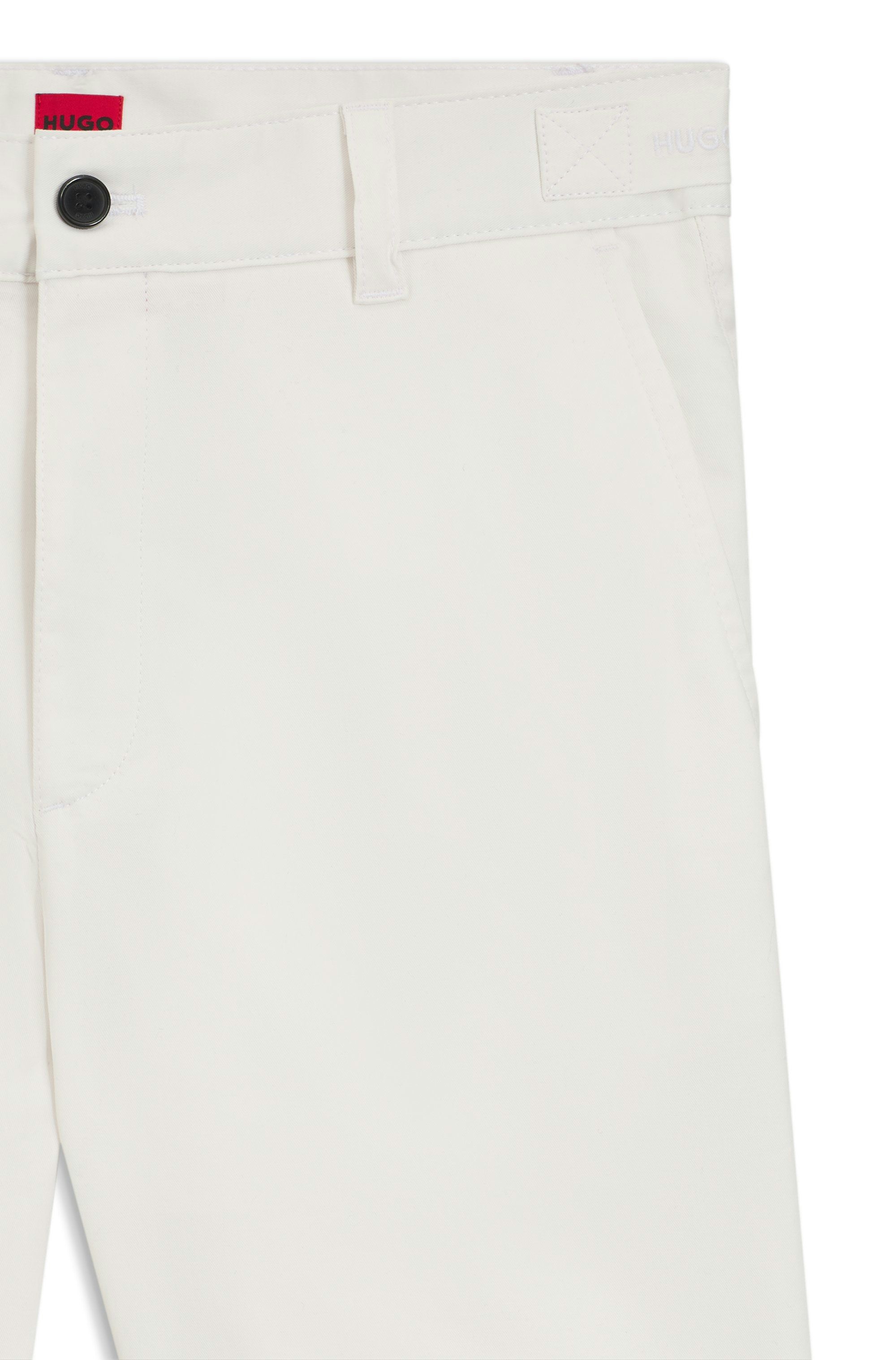 Šortky slim fit z mercerované strečové bavlny - Natural