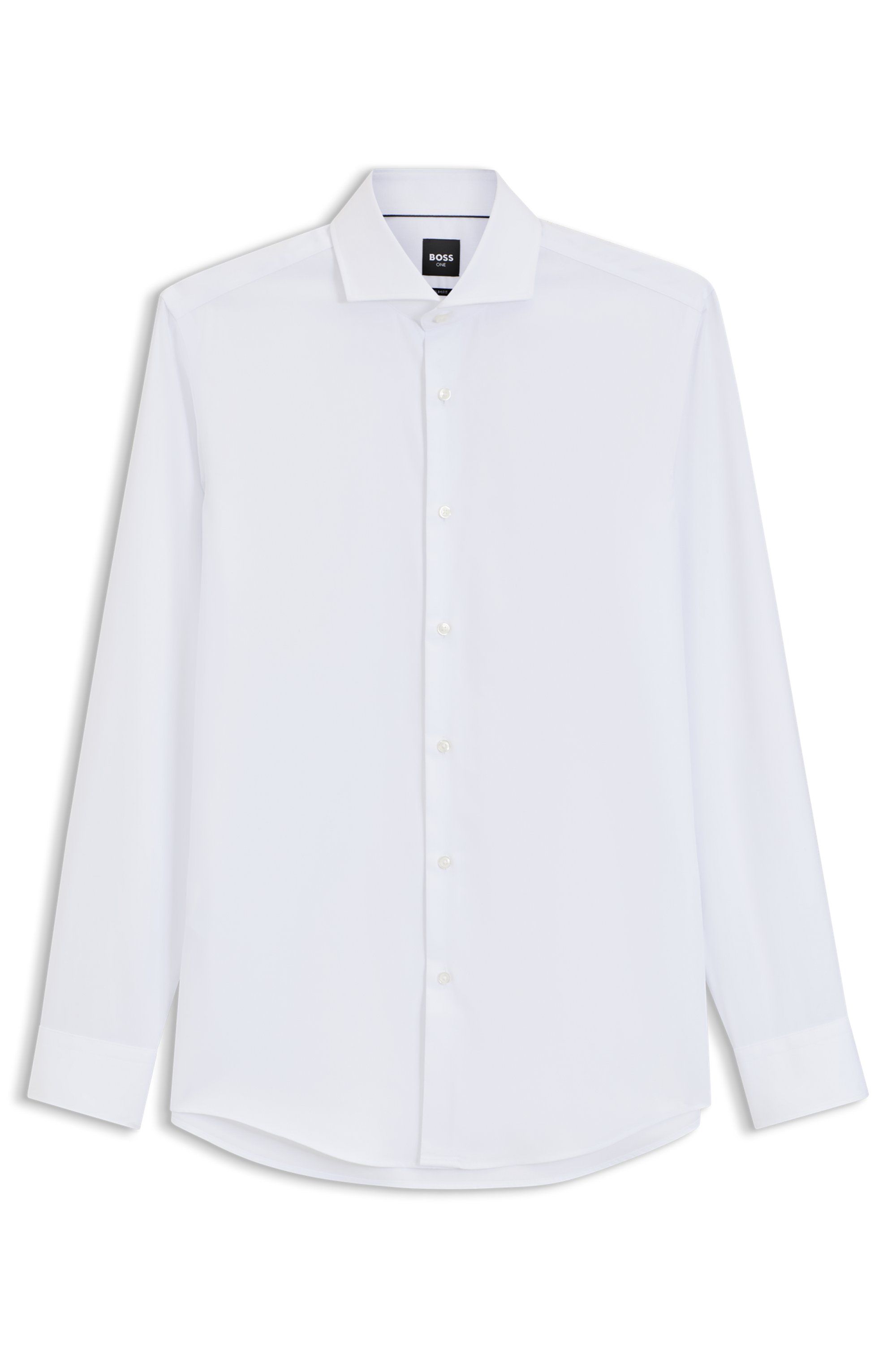 Košile slim fit z nemačkavé bavlněné směsi - White