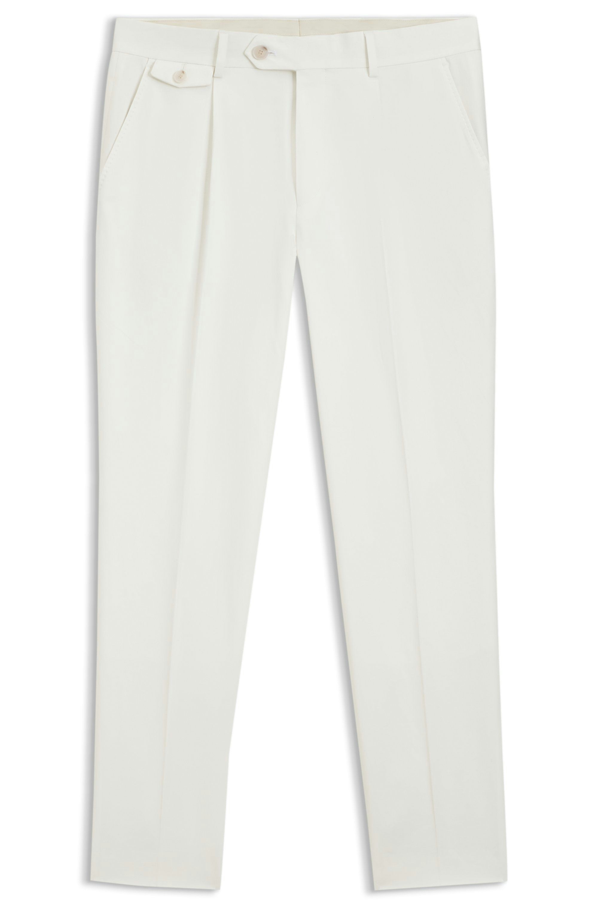 Kalhoty zúženého střihu ze směsi bavlny - Open White