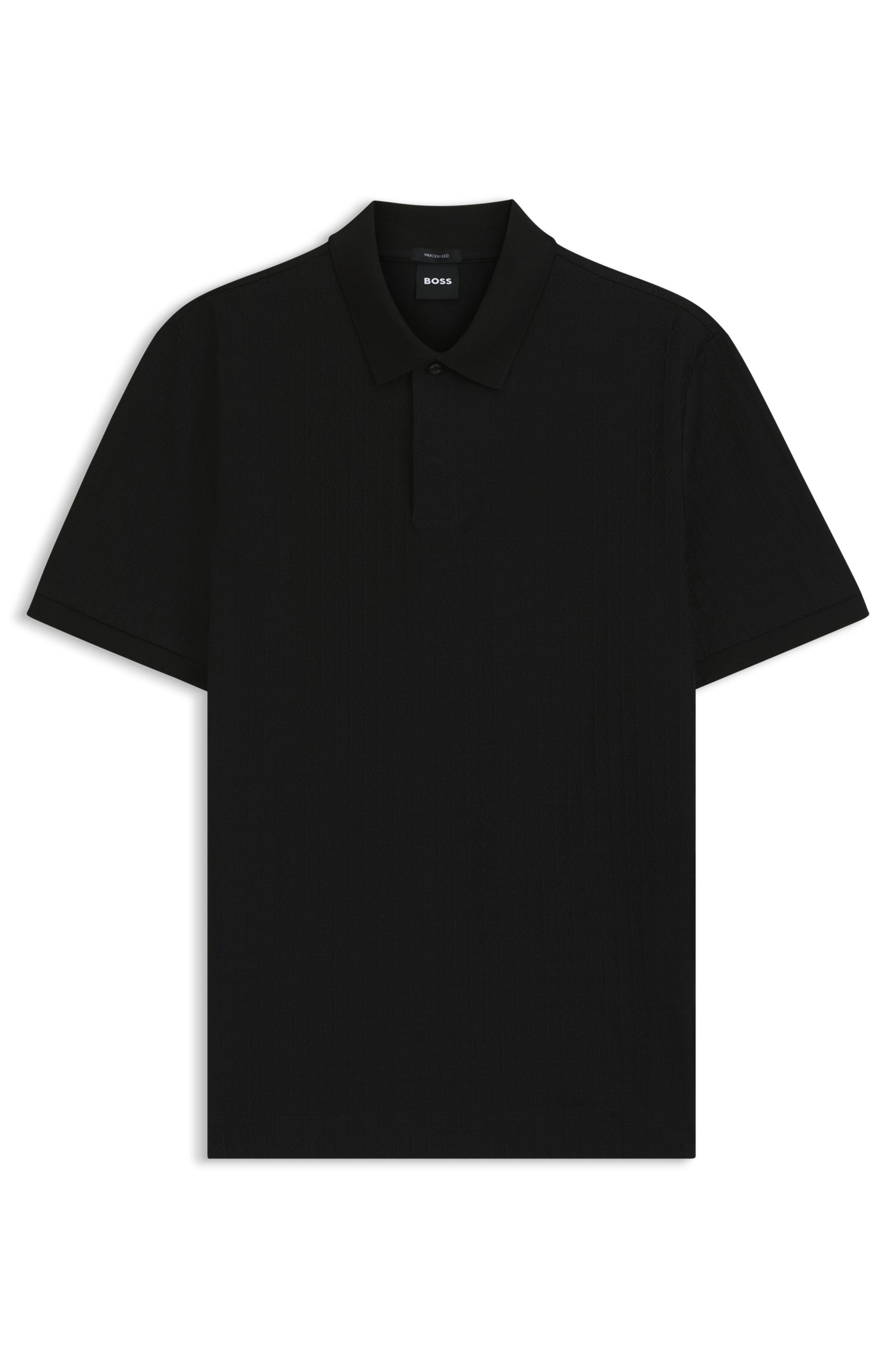 Bavlněné polotričko s geometrickým žakárovým vzorem - Black