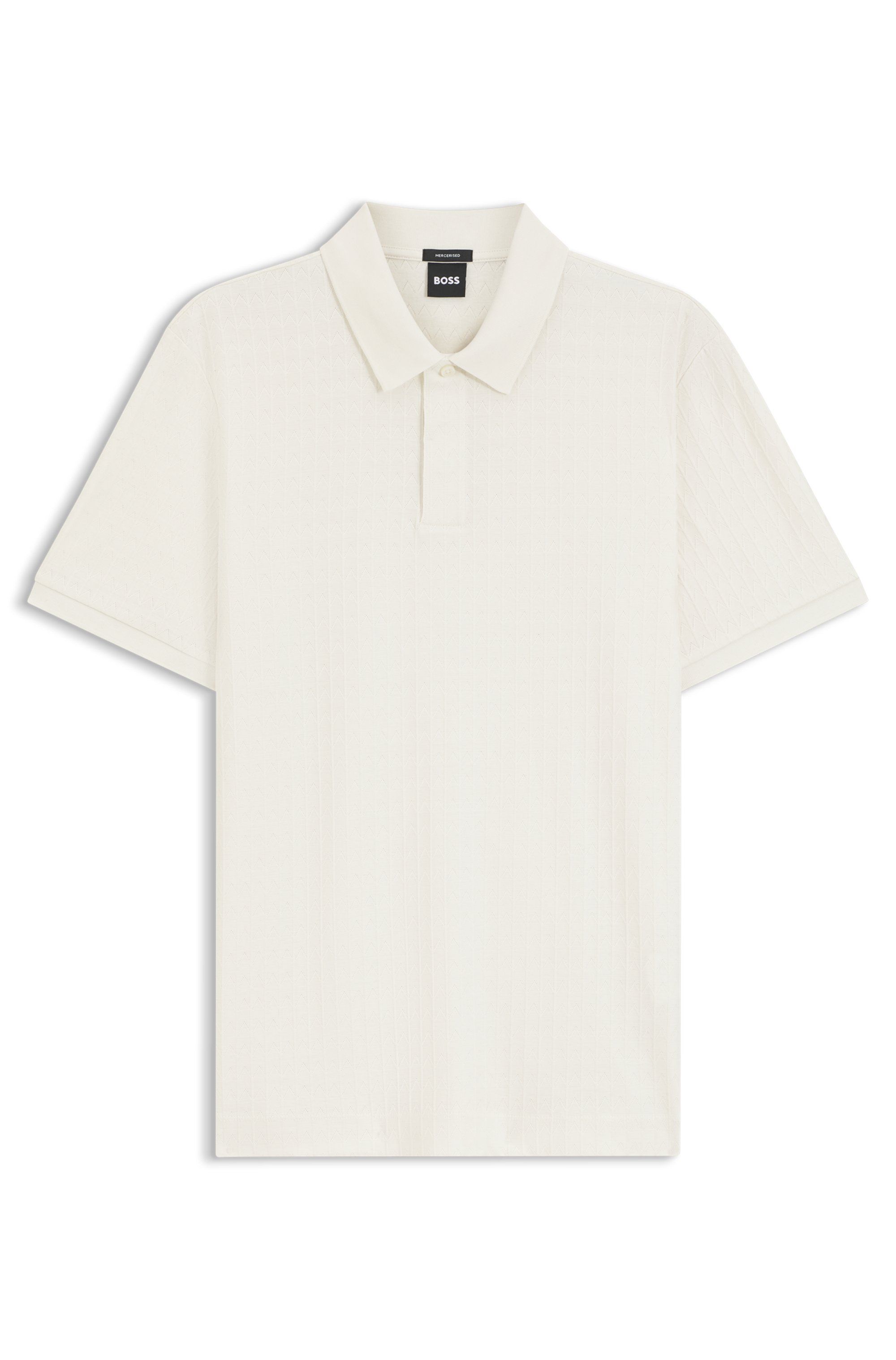Bavlněné polotričko s geometrickým žakárovým vzorem - Open White