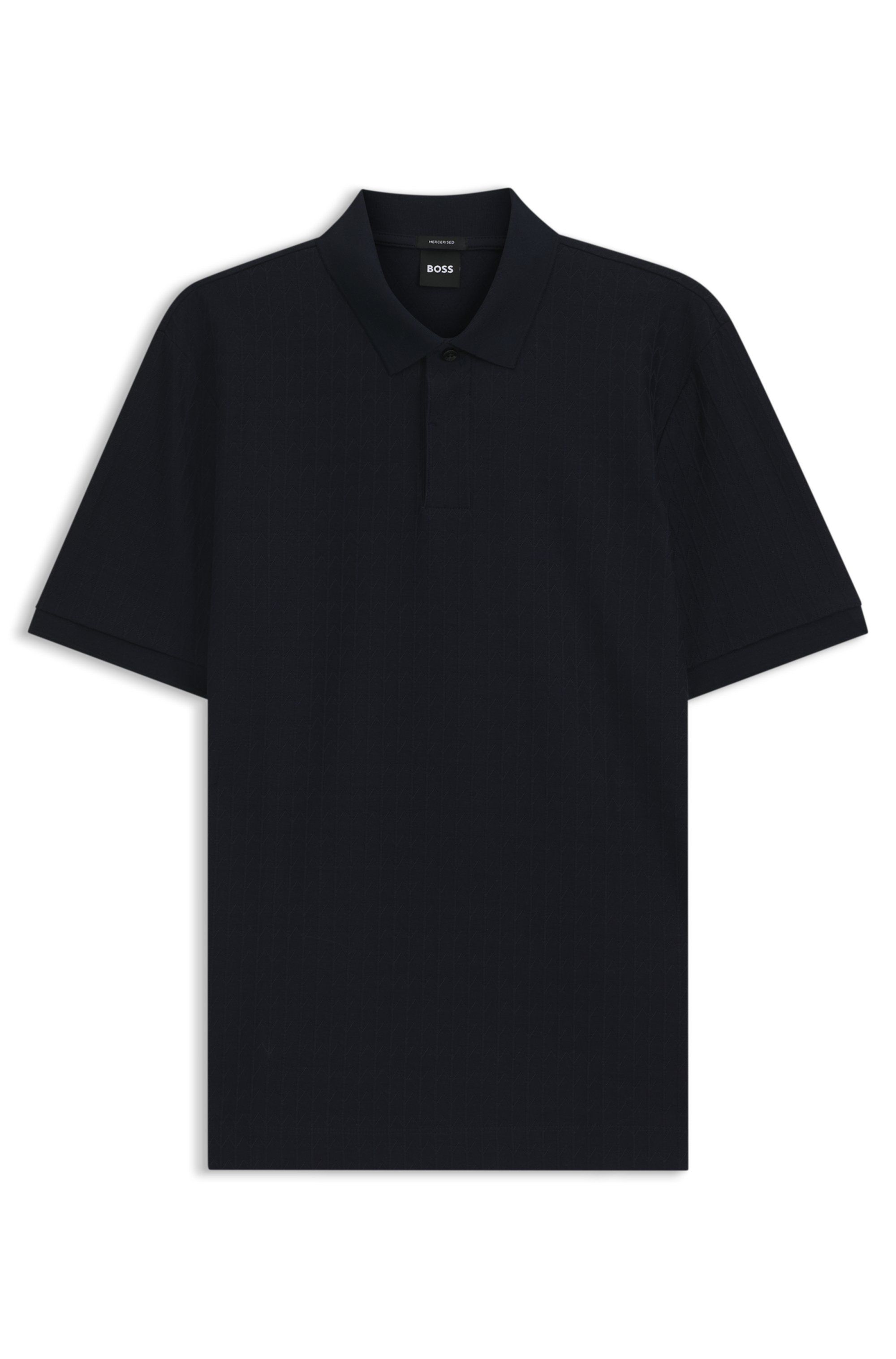 Bavlněné polotričko s geometrickým žakárovým vzorem - Dark Blue