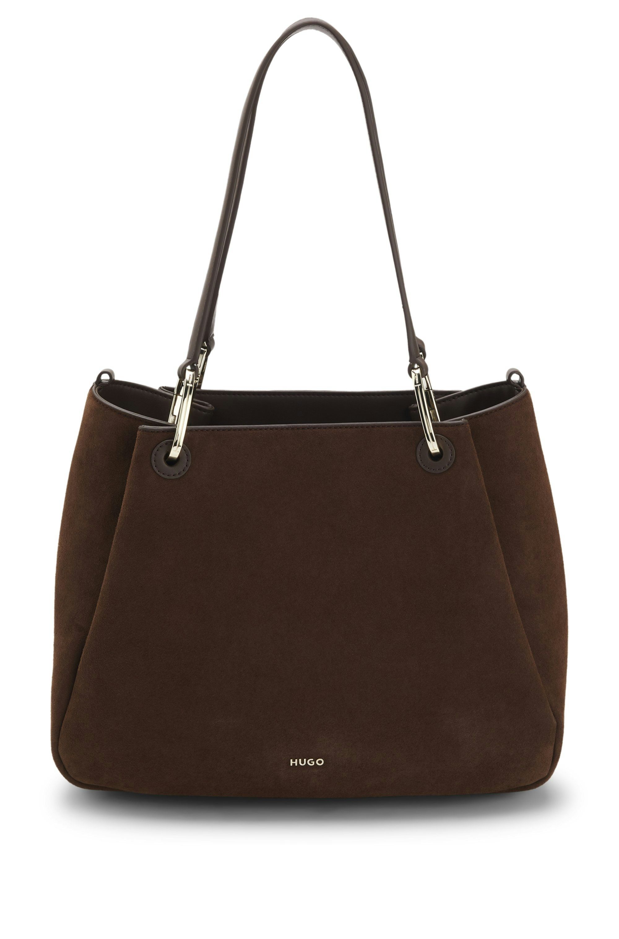 Malá taška tote se zlatými detaily - Dark Brown