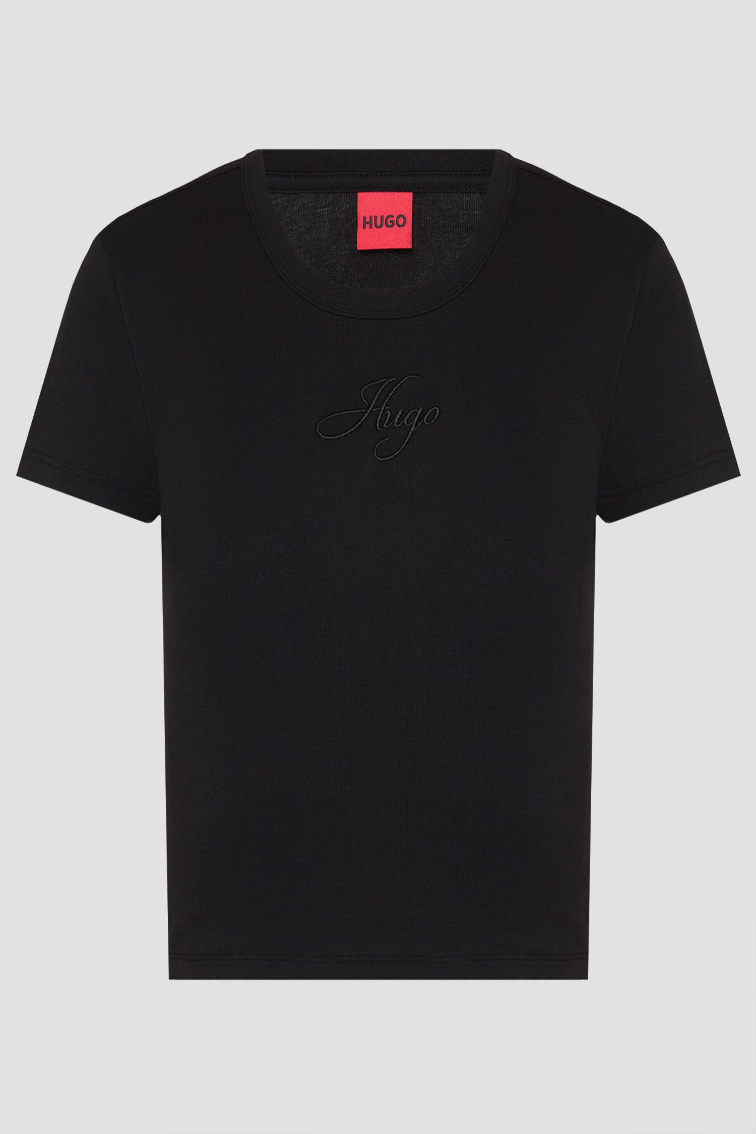 Tričko z bavlněné směsi s vyšívaným logem - Black