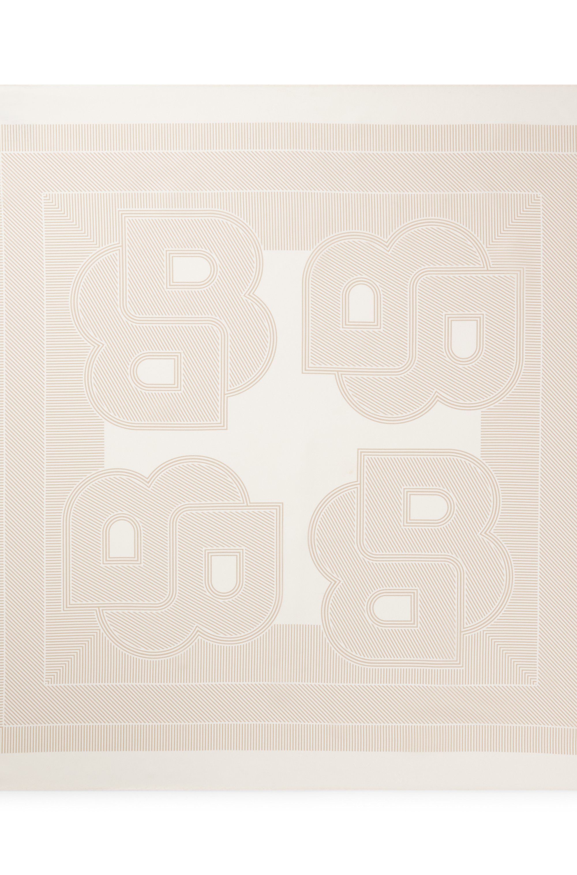 Italský šátek z potištěného hedvábného kepru - Light Beige