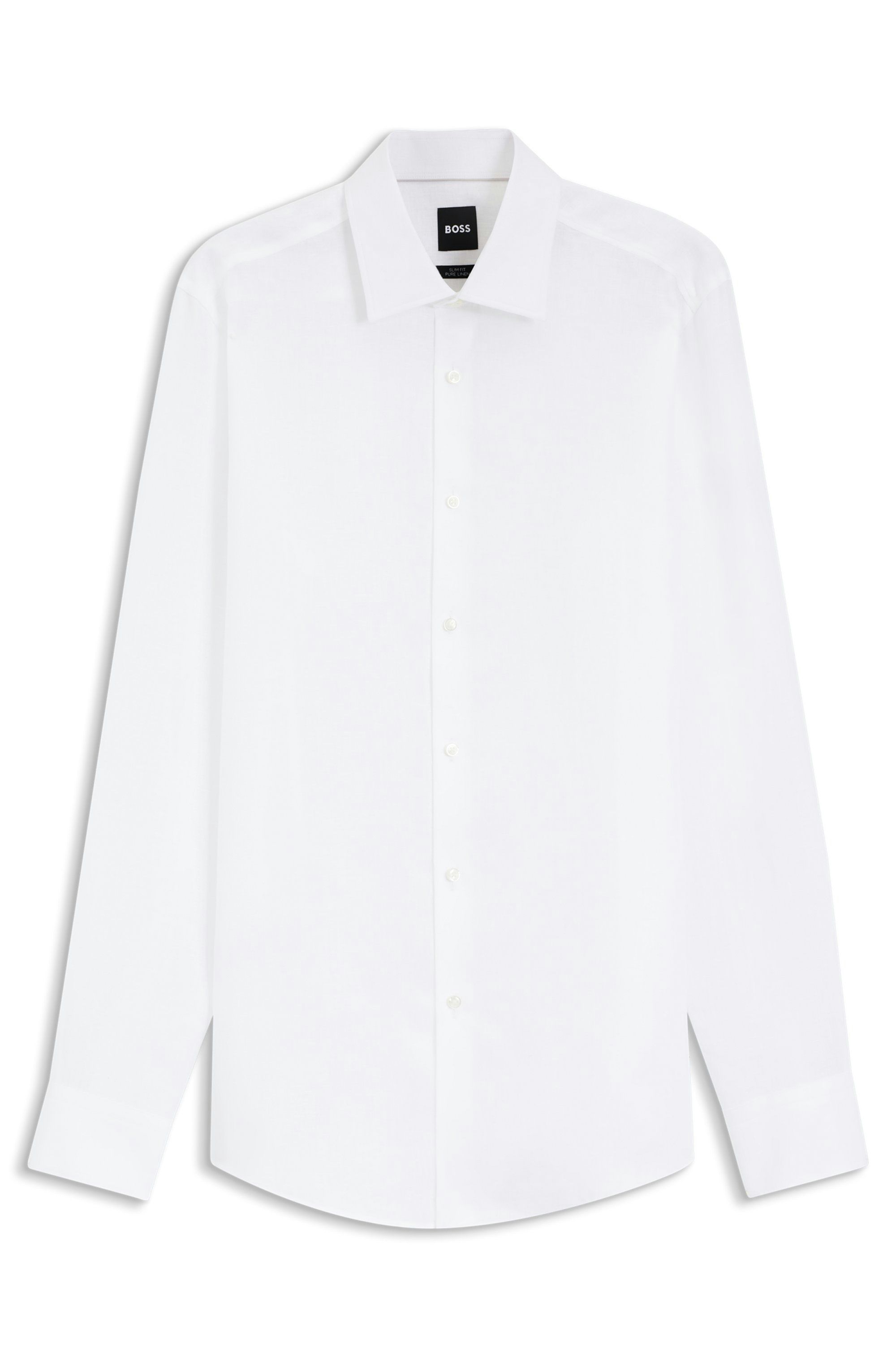 Košile slim fit z italského lnu - White