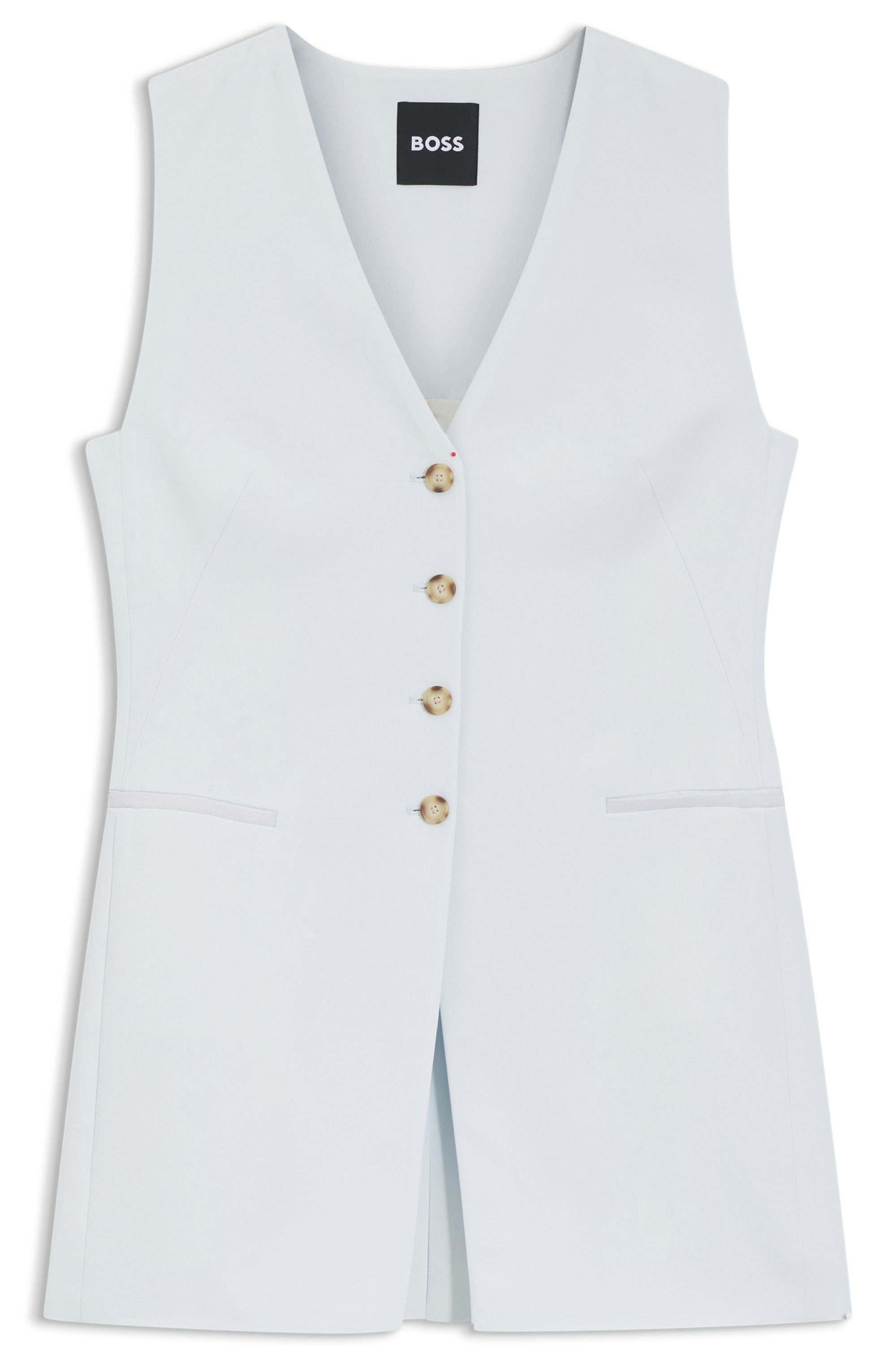 Úzký blazer bez rukávů - Open Blue