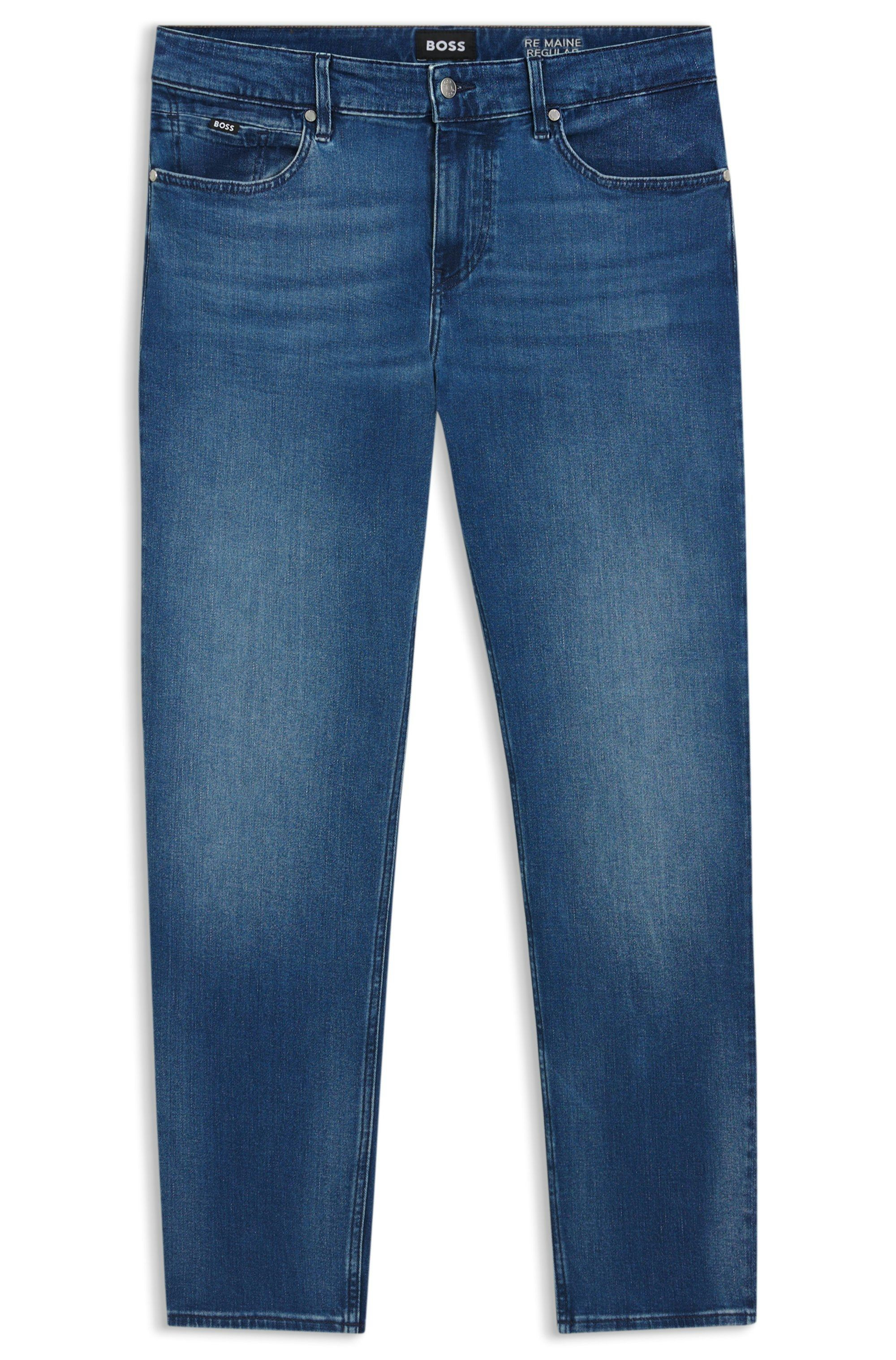 Džíny Maine regular fit z super měkkého modrého denimu - Medium Blue