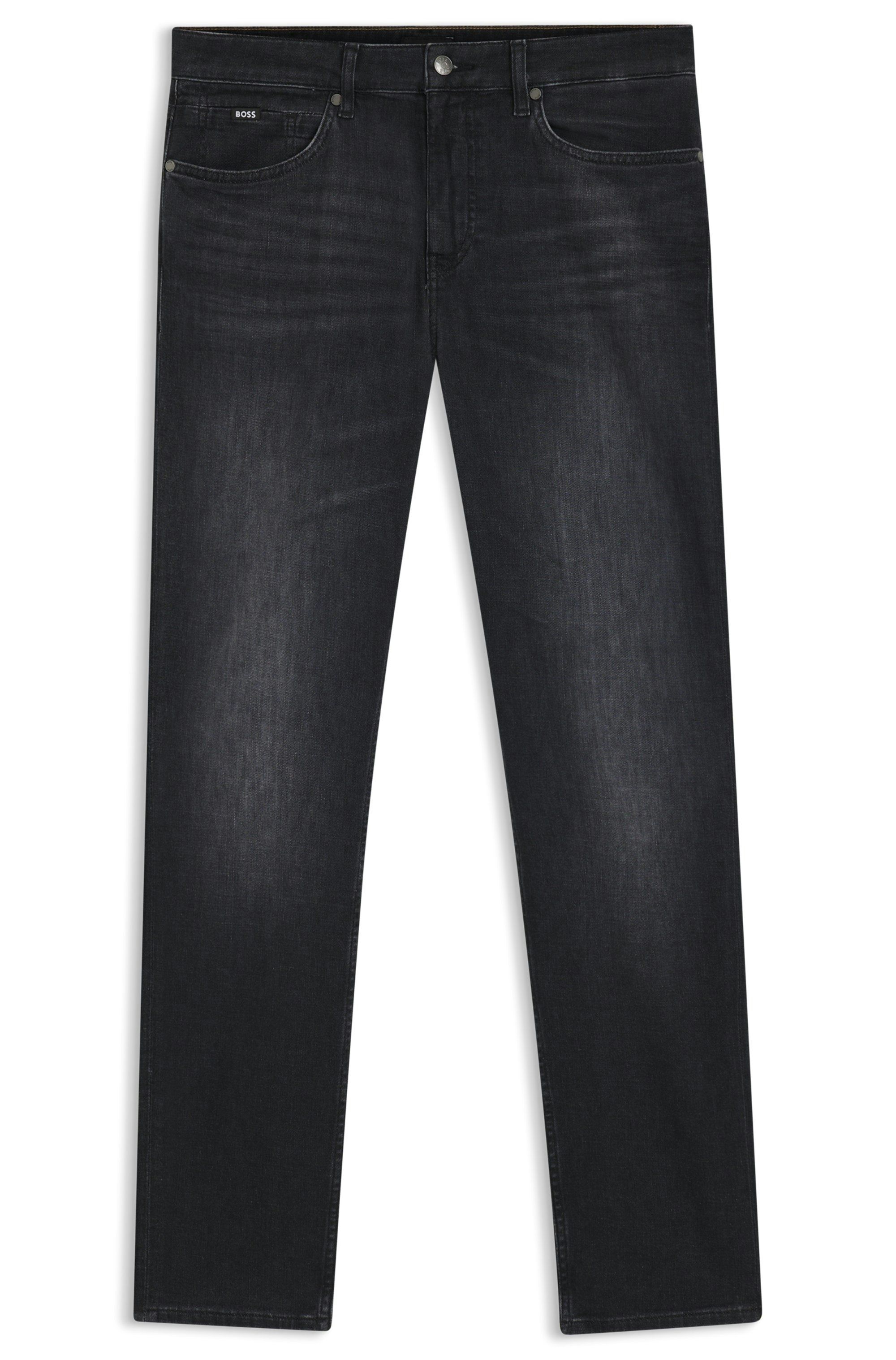 Džíny Maine regular fit z super měkkého černého italského denimu - Charcoal