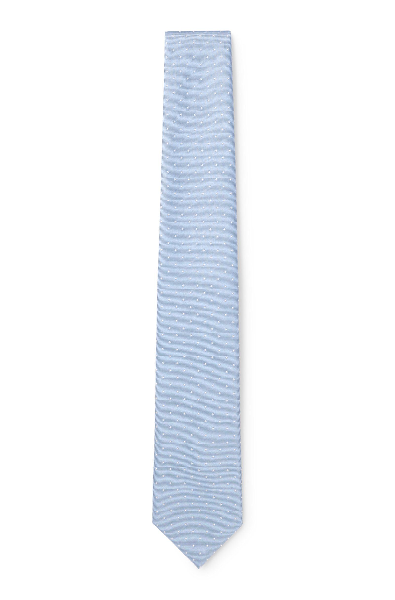 Hedvábná kravata s žakárovým vzorem - Light/Pastel Blue