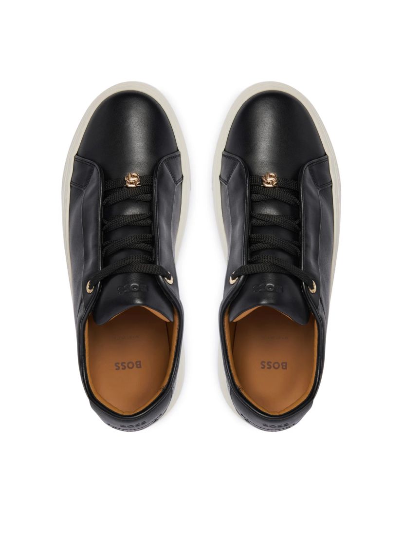 Kožené tenisky s vnitřním klínkem - Black - galerie #1