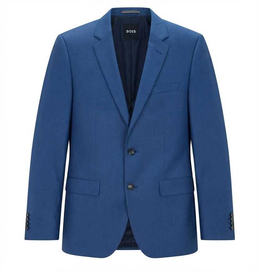 Sako slim fit z panenské vlny serge - Open Blue