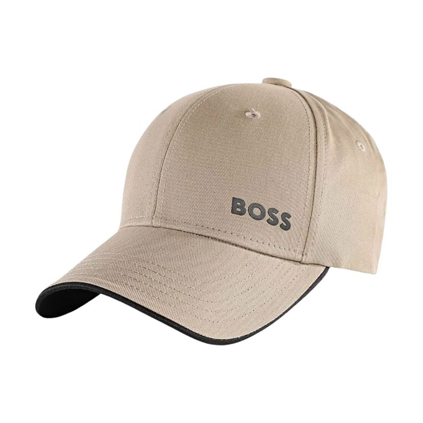Bavlněná keprová čepice s potiskem loga - Light Beige