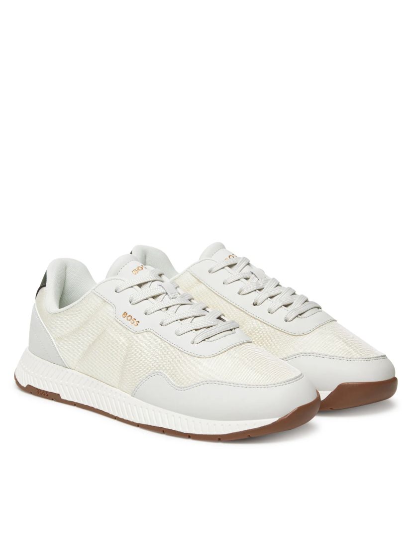 Nízké tenisky s texturovaným svrškem - Light Beige