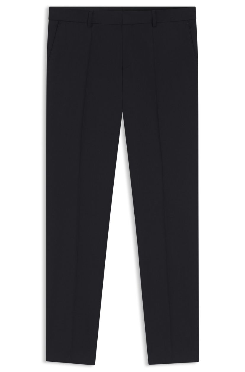 Kalhoty slim fit ze vzorované panenské vlny - Dark Blue