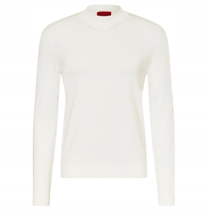 Svetr slim fit s vysokým límcem - Natural