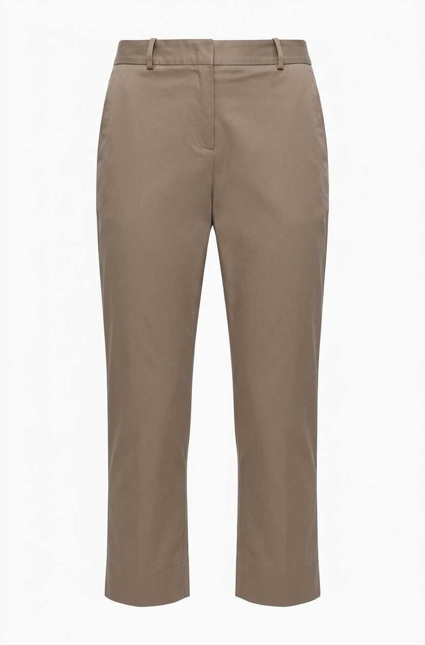 Zkrácené kalhoty slim fit ze strečové bavlny - Brown Overflow