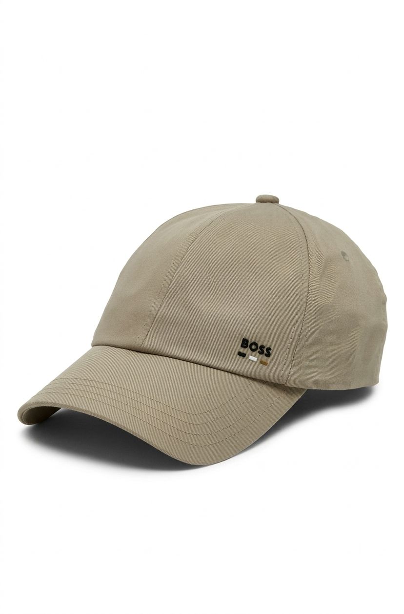 Měkká bavlněná keprová čepice s kšiltem a UV ochranou - Dark Beige