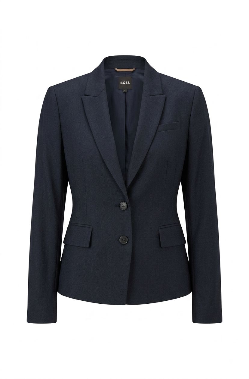 Úzký blazer ze strečového gabardénu - Dark Blue