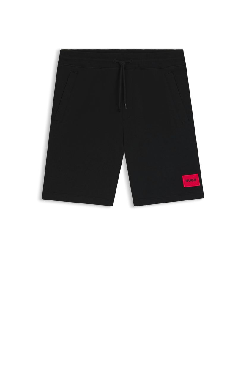 Bavlněné froté kraťasy s červeným logem - Black