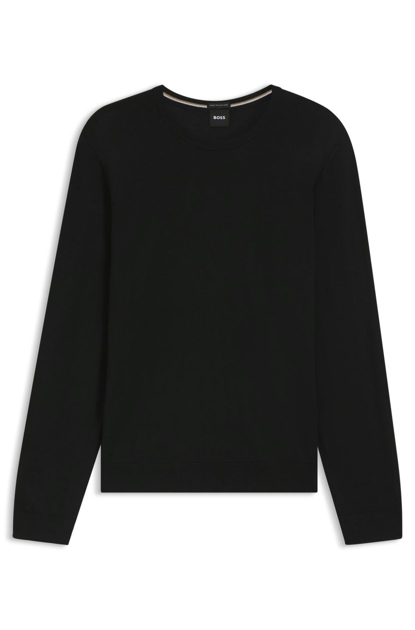 Svetr slim fit z merino vlny - Black