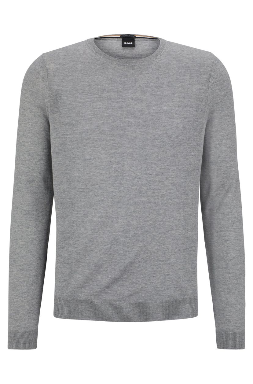 Svetr slim fit z merino vlny - Silver