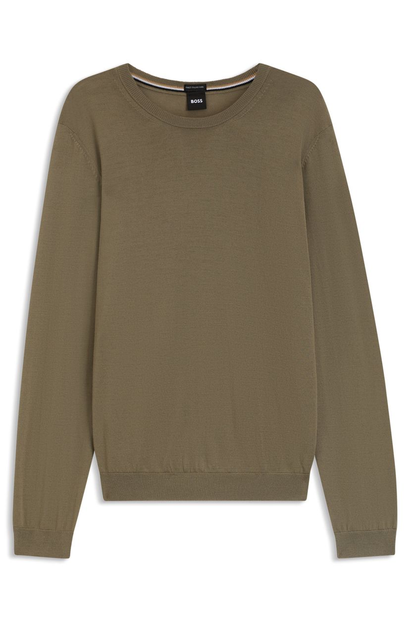 Svetr slim fit z merino vlny - Open Brown