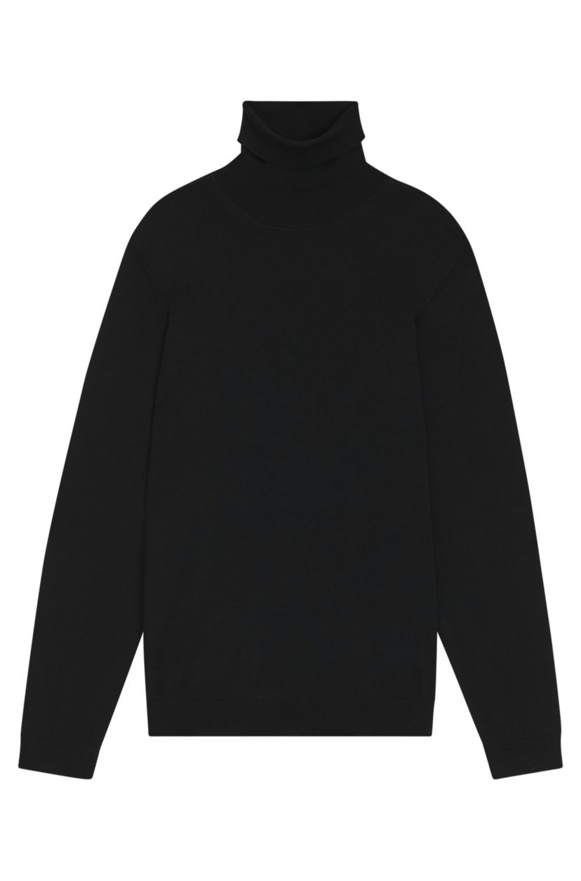 Rolákový svetr v regular střihu z merino vlny - Black