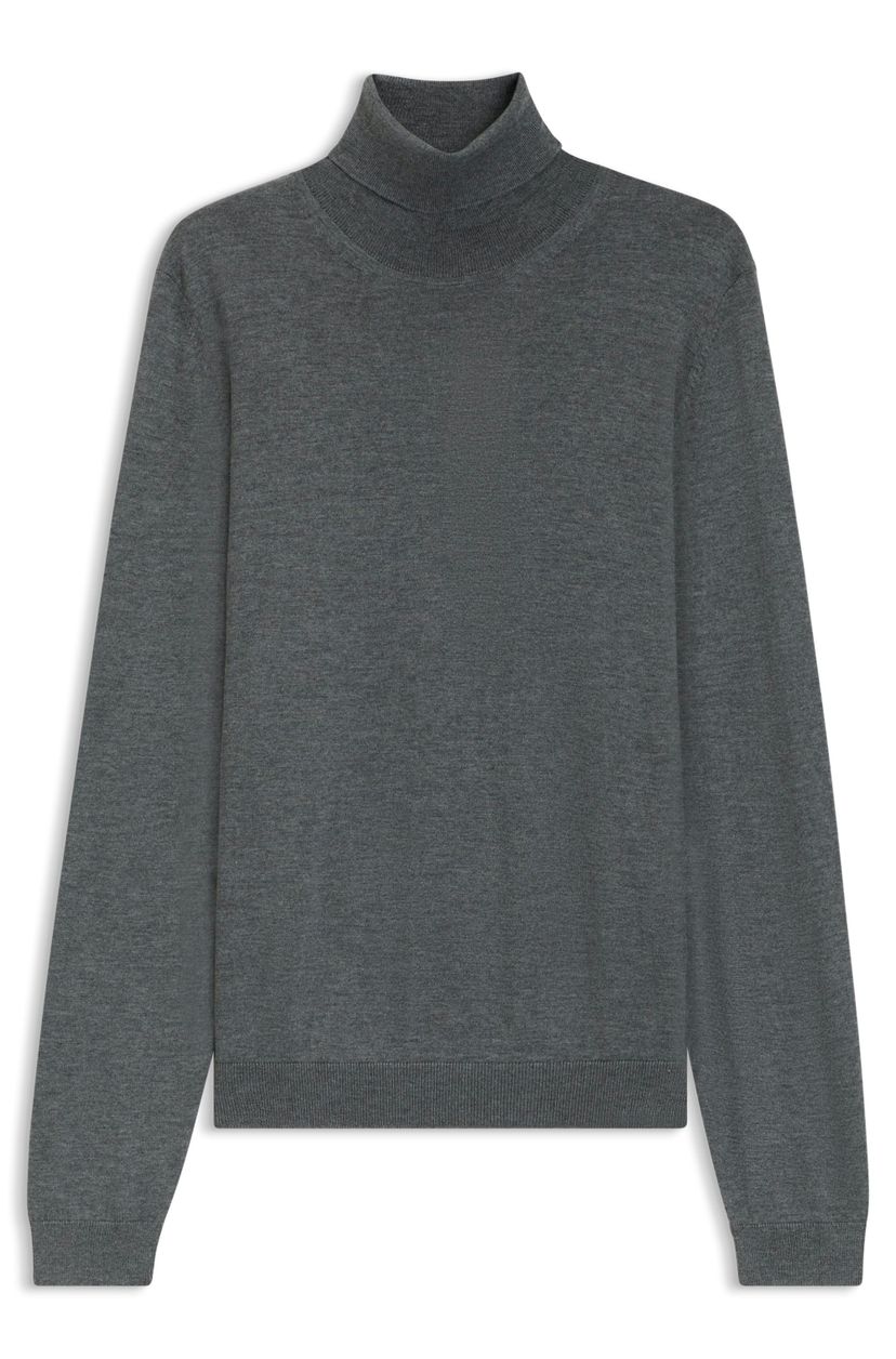 Rolákový svetr v regular střihu z merino vlny - Medium Grey