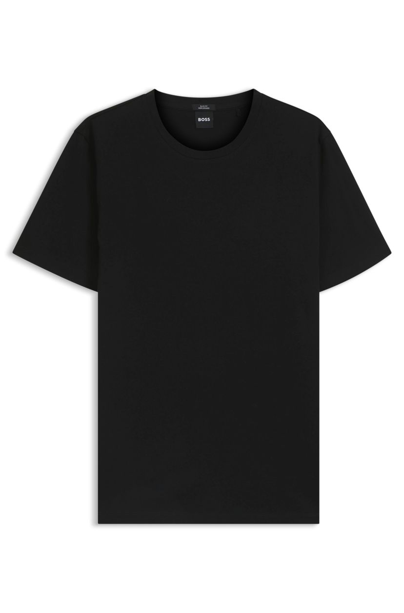 Tričko slim fit z mercerizované bavlny - Black