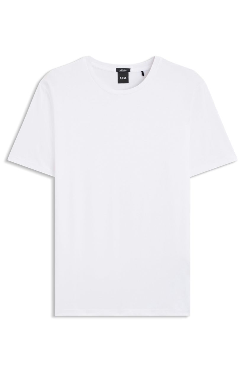 Tričko slim fit z mercerizované bavlny - White