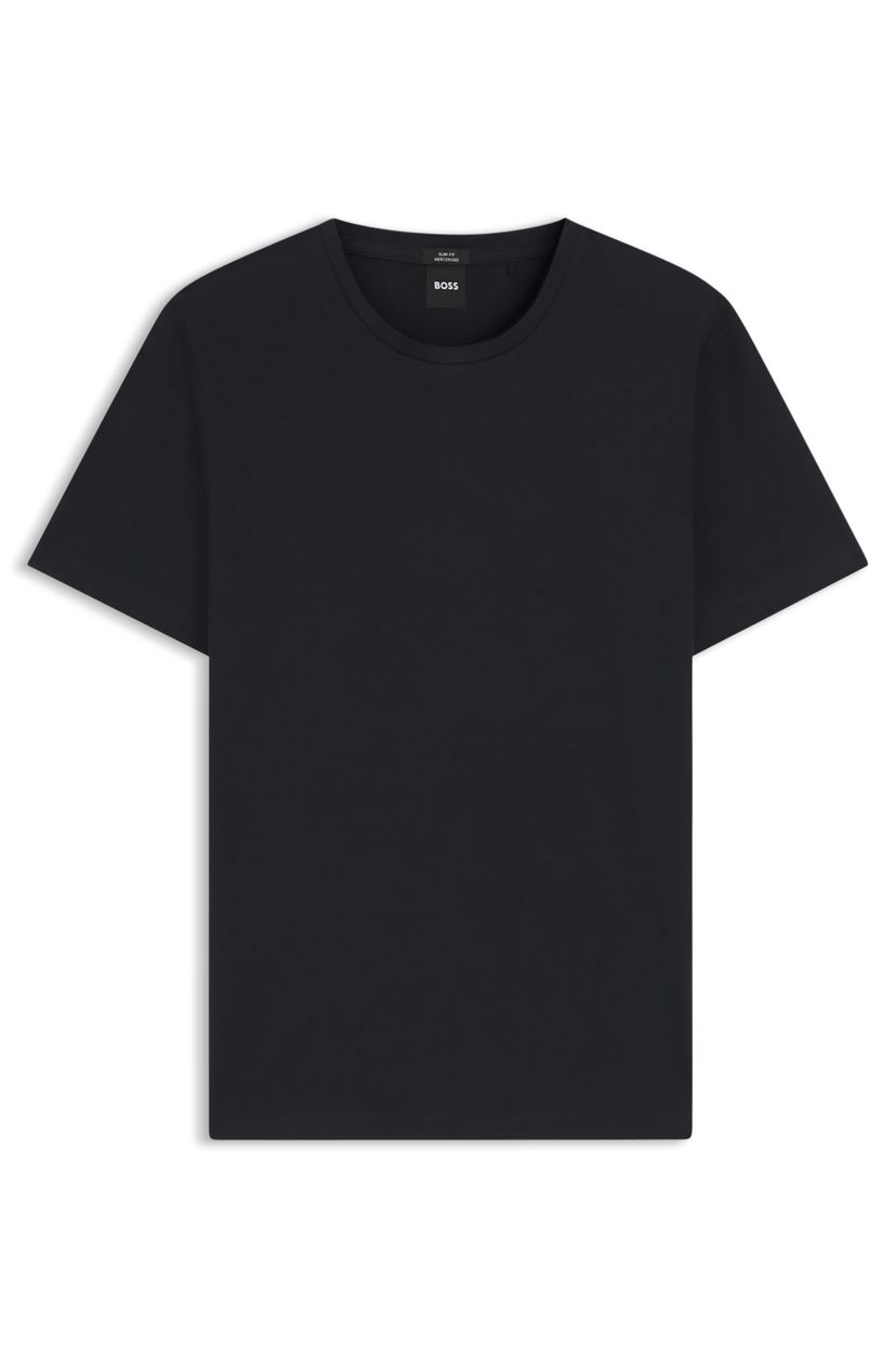Tričko slim fit z mercerizované bavlny - Dark Blue