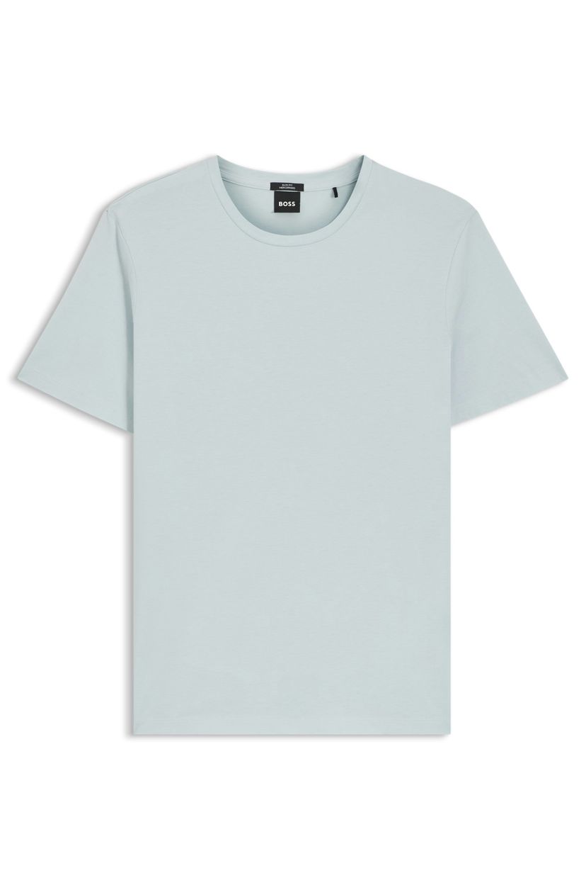 Tričko slim fit z mercerizované bavlny - Open Blue