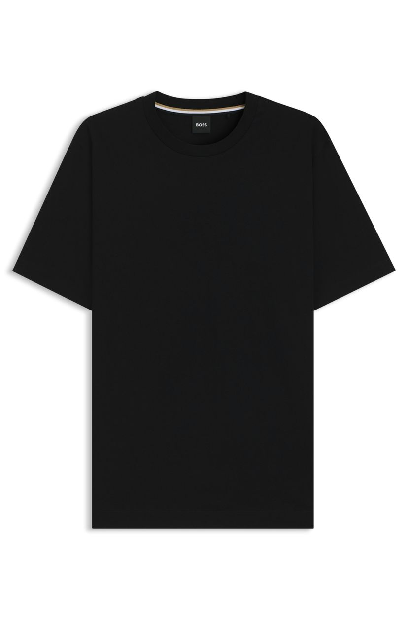Tričko regular střihu z bavlněného žerzeje - Black