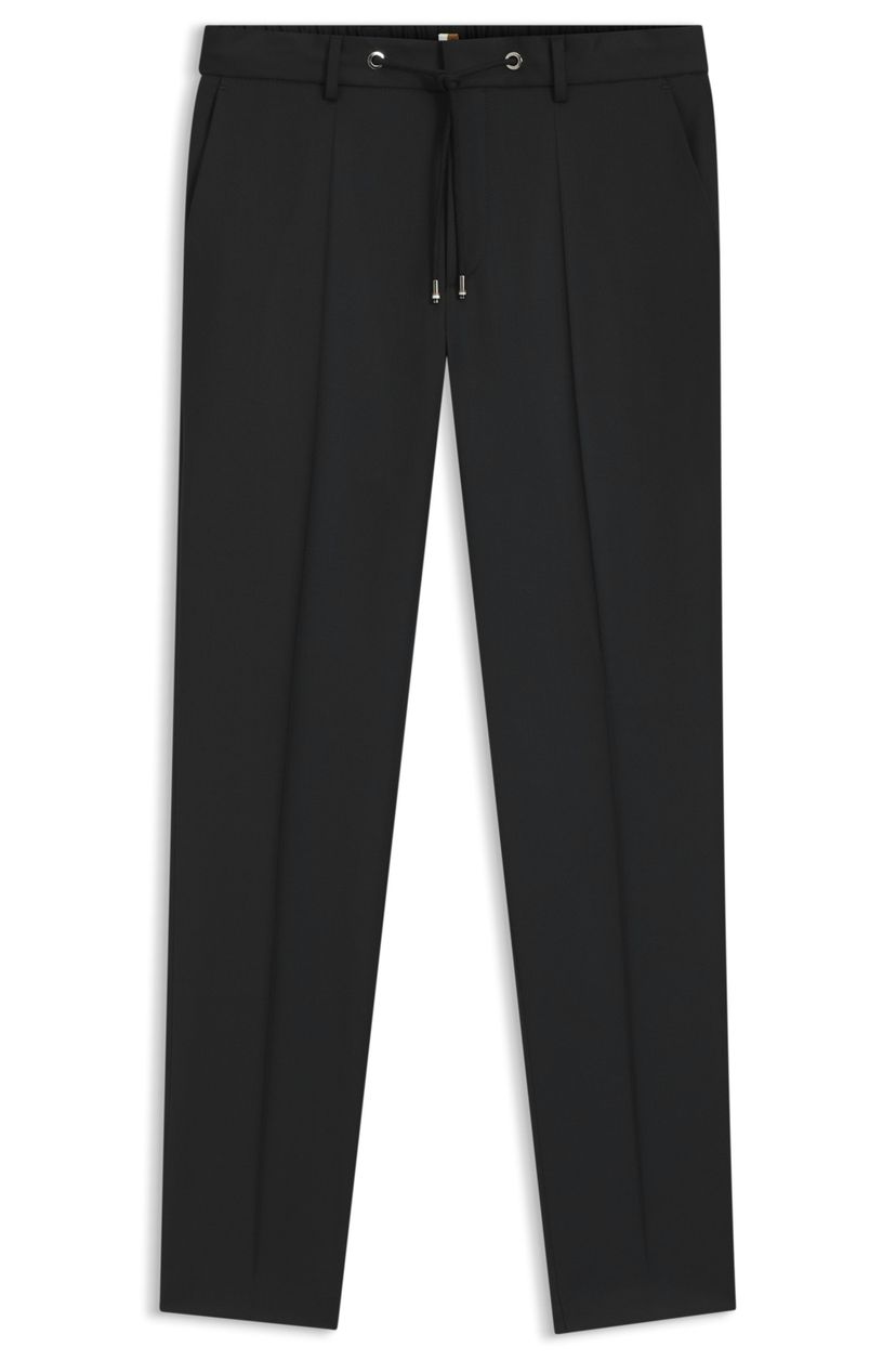 Kalhoty BOSS ONE slim fit z panenské vlny serge - Black