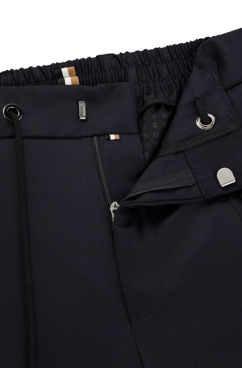 Kalhoty BOSS ONE slim fit z panenské vlny serge - Dark Blue - galerie #1