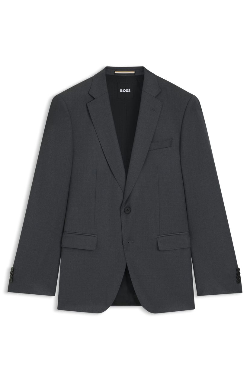 BOSS ONE Slim fit sako z panenské vlny serge - Dark Grey