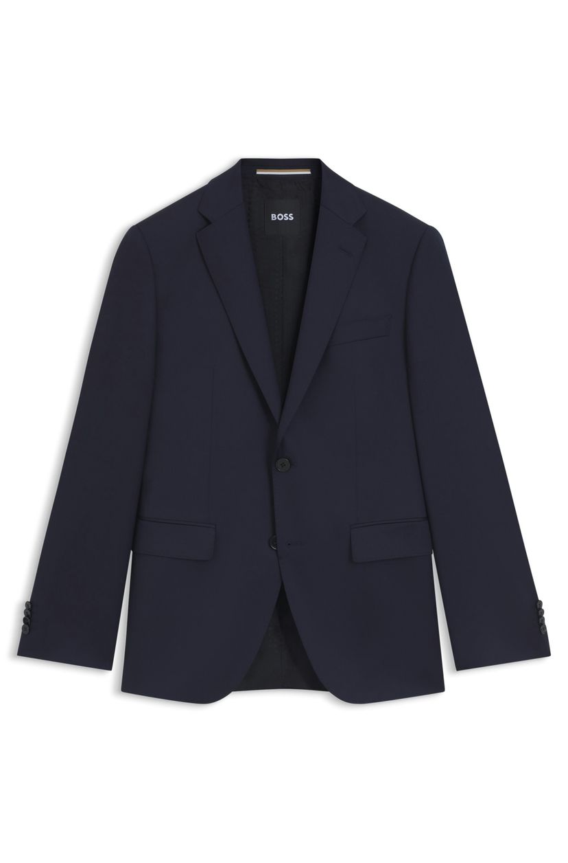 BOSS ONE Sako regular střihu z panenské vlny serge - Dark Blue