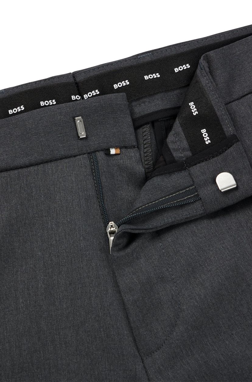Kalhoty slim fit z panenské vlny serge - Dark Grey - galerie #1