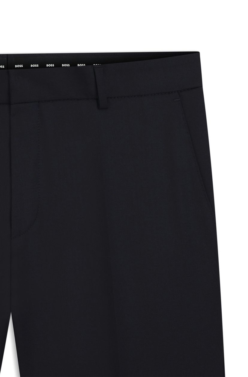 Kalhoty slim fit z panenské vlny serge - Dark Blue - galerie #2