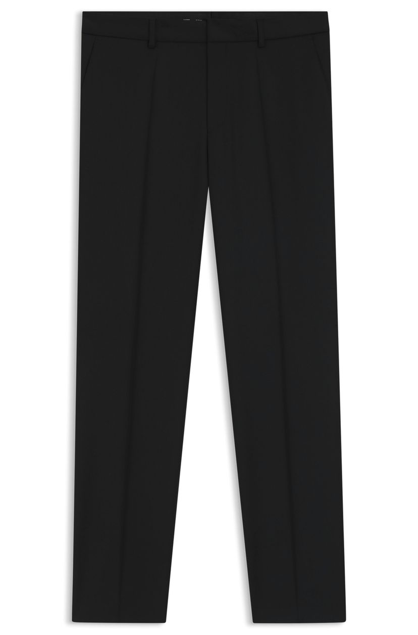 Kalhoty regular střihu z panenské vlny serge - Black
