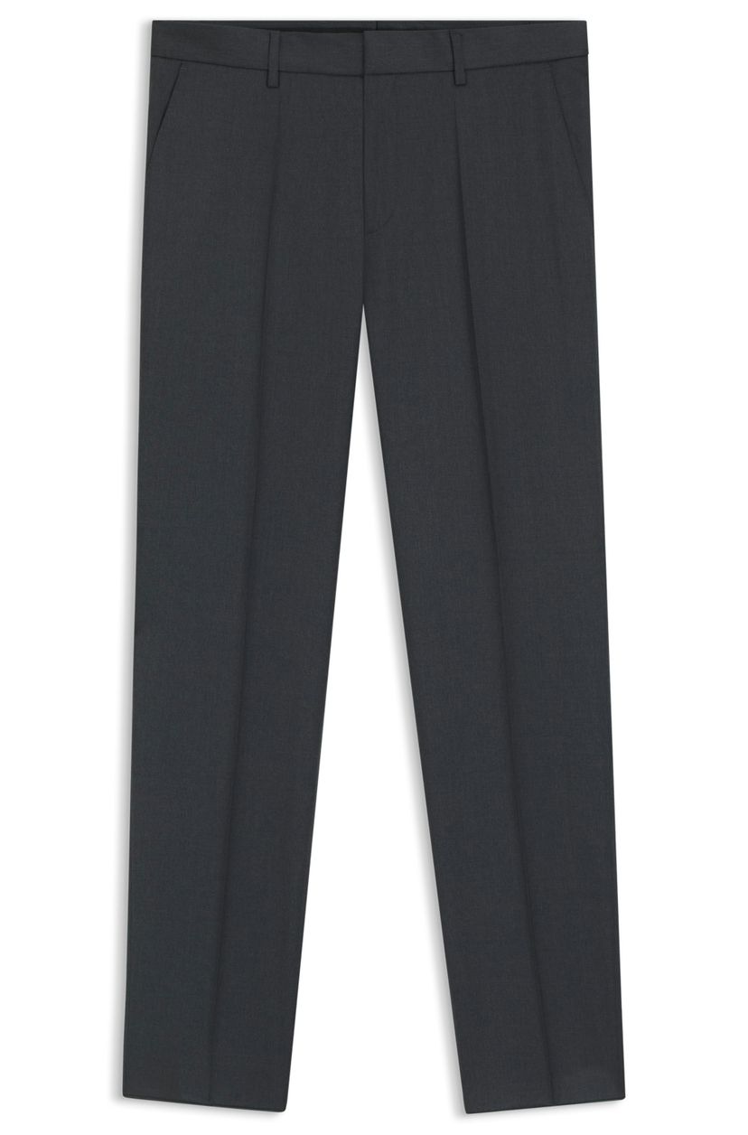 Kalhoty regular střihu z panenské vlny serge - Dark Grey