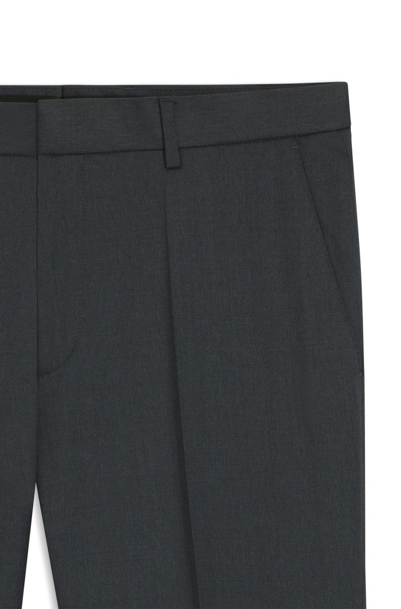 Kalhoty regular střihu z panenské vlny serge - Dark Grey - galerie #2