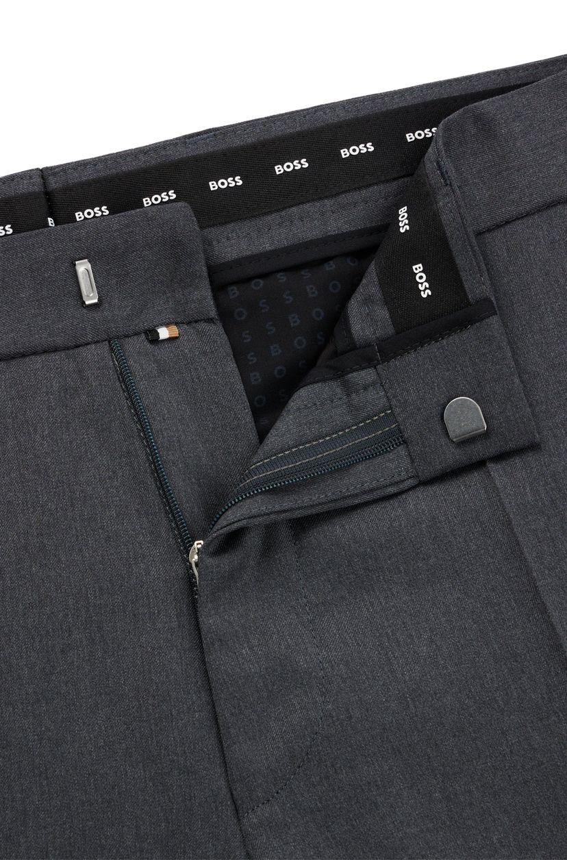 Kalhoty regular střihu z panenské vlny serge - Dark Grey - galerie #1
