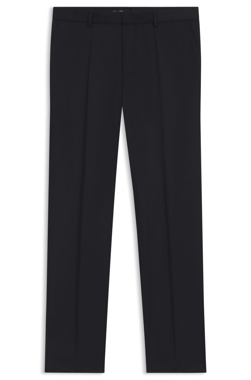 Kalhoty regular střihu z panenské vlny serge - Dark Blue
