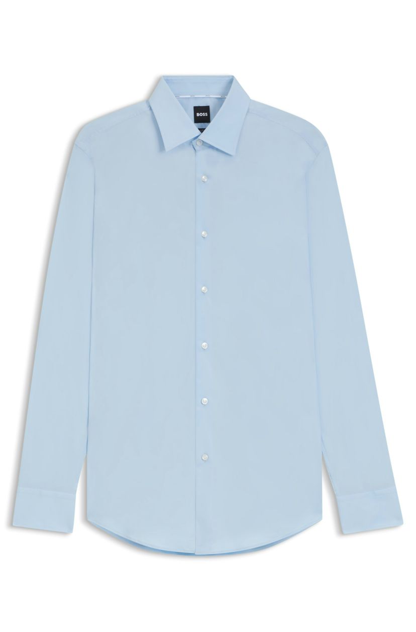 Košile slim fit z pružného bavlněného poplínu, který se snadno žehlí - Light/Pastel Blue