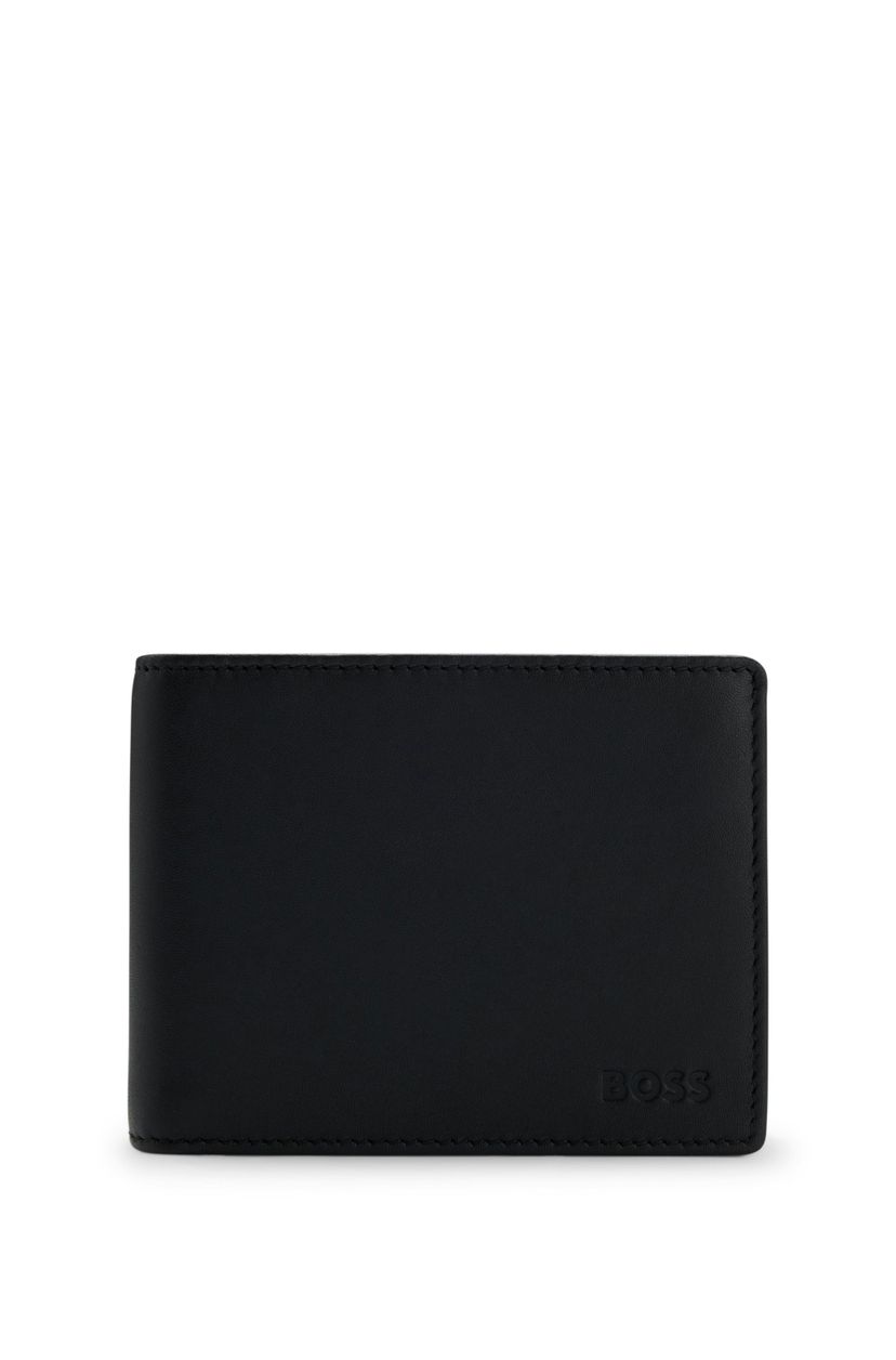 Kožená peněženka s reliéfním logem - Black