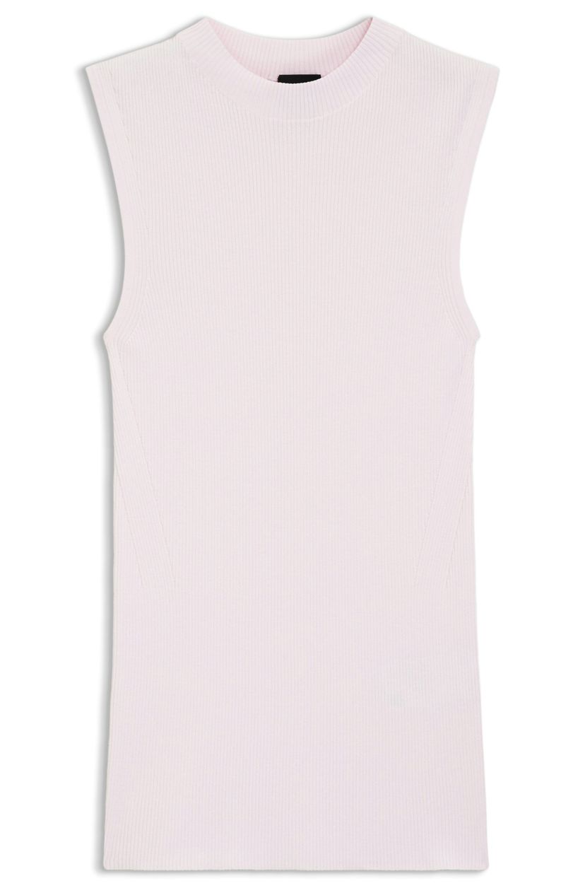 Žebrovaný top s falešným výstřihem - Light/Pastel Pink
