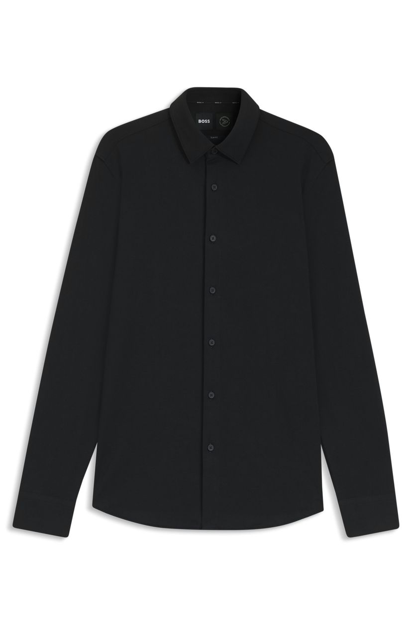 Košile slim fit z funkční strečové bavlny - Black